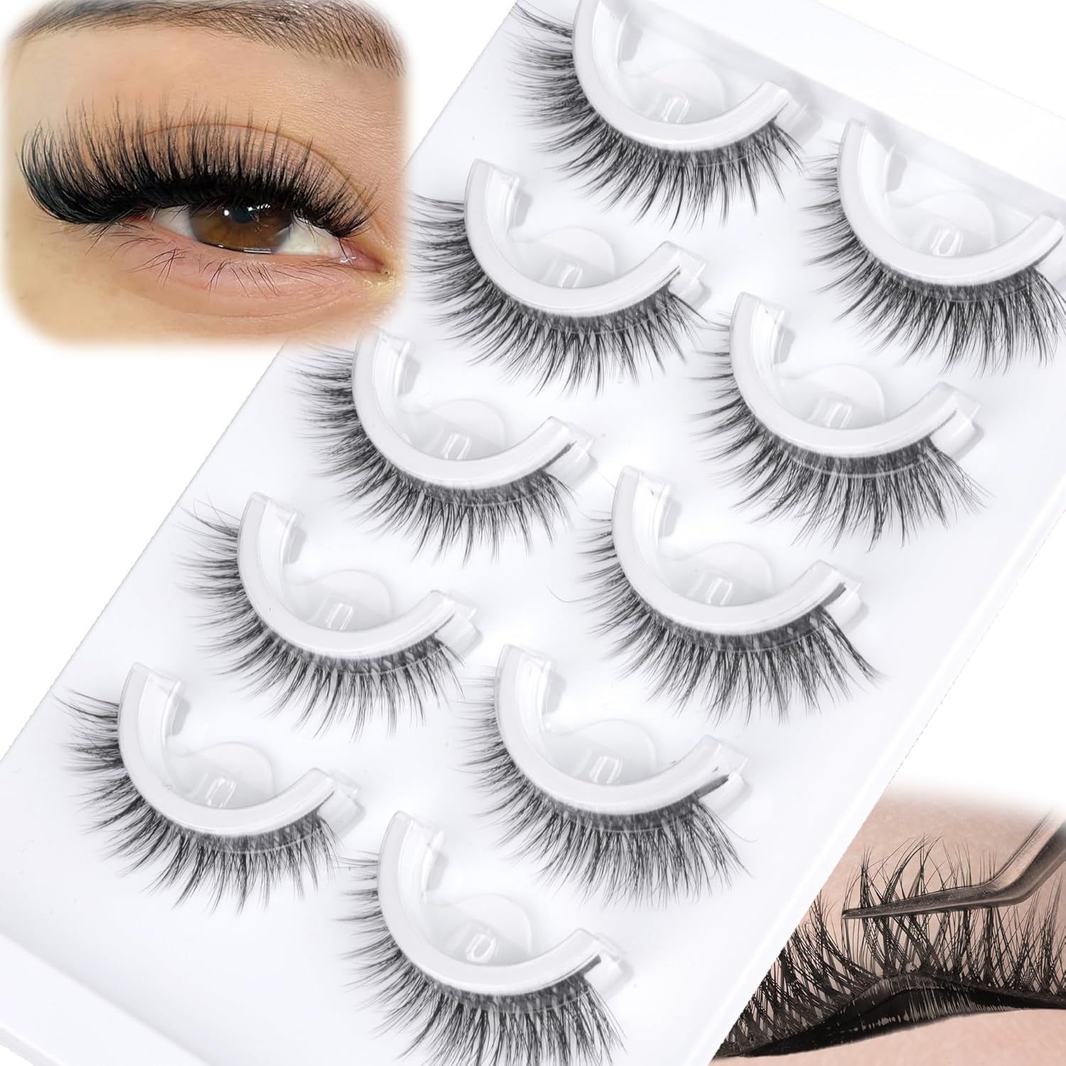 Eyelash Extension Japanese - 5 pares de pestañas de medio